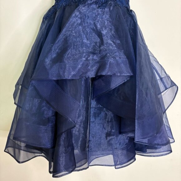 ED Young Navy High-Low Cocktail Dress - Size: Small – NWOT - Picture 3 of 11